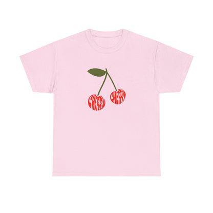 Cherry Print Unisex Tee, Cute Graphic