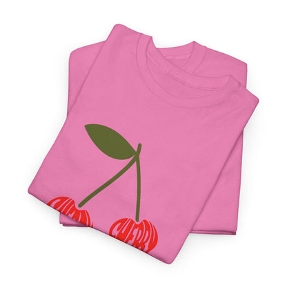 Cherry Print Unisex Tee, Cute Graphic