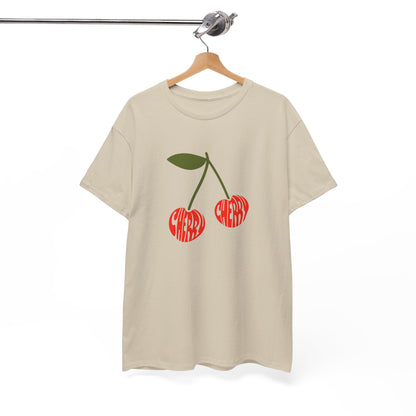 Cherry Print Unisex Tee, Cute Graphic