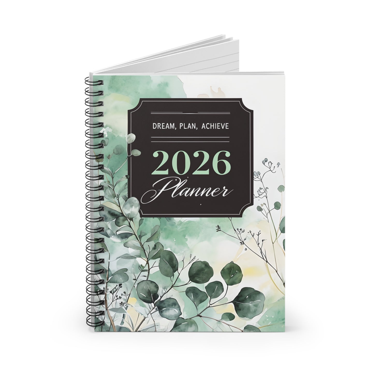Floral Planner Notebook, Dream Plan Achieve