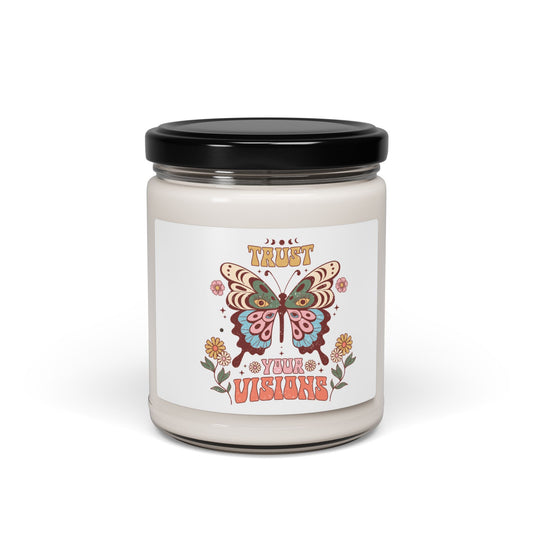 Scented Soy Candle with Butterfly Design