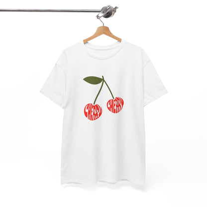 Cherry Print Unisex Tee, Cute Graphic