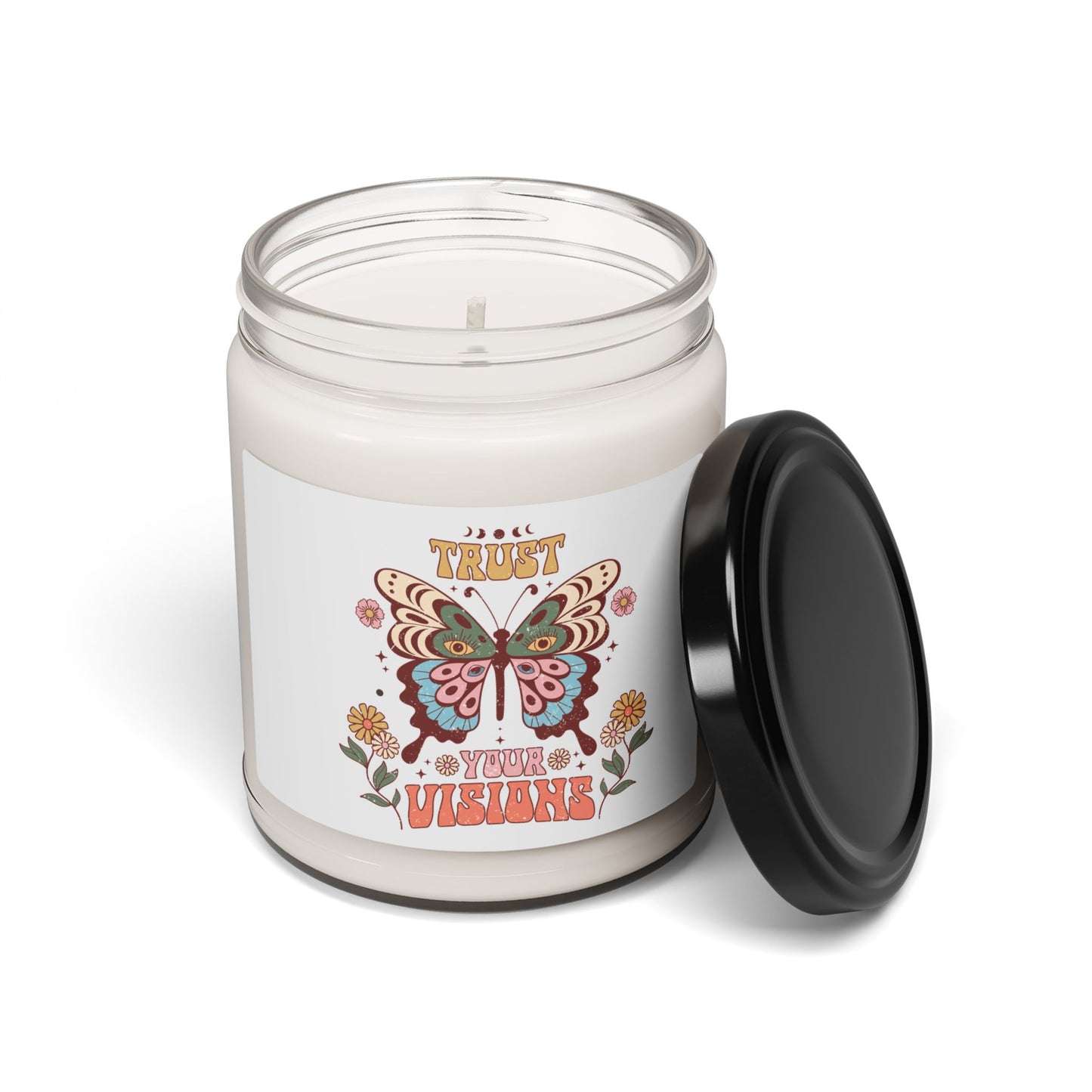Scented Soy Candle with Butterfly Design