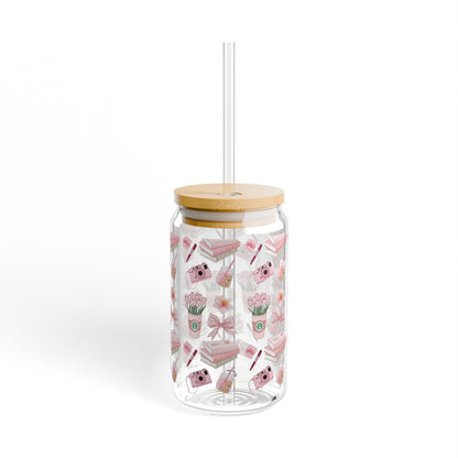 Cute Floral Sipper Glass