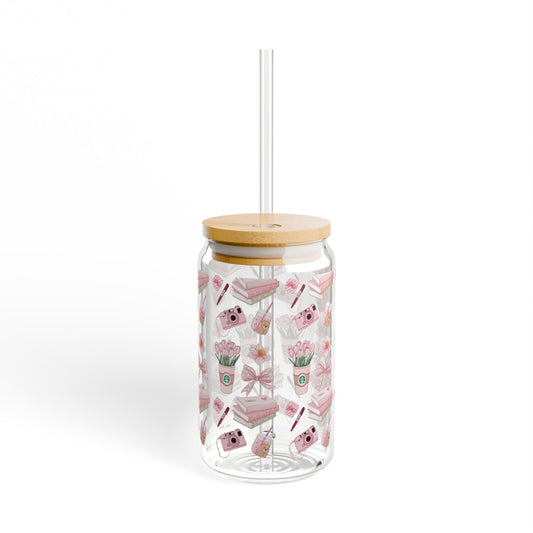 Cute Floral Sipper Glass