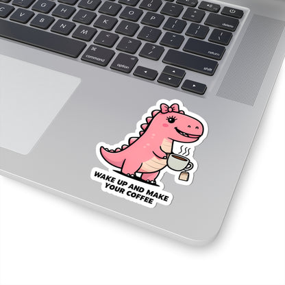 Cute Dinosaur Coffee Kiss
