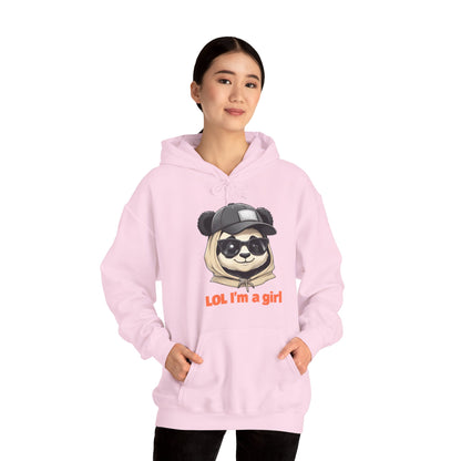 LOL I'm a Girl Panda Hoodie, Cute Sweatshirt