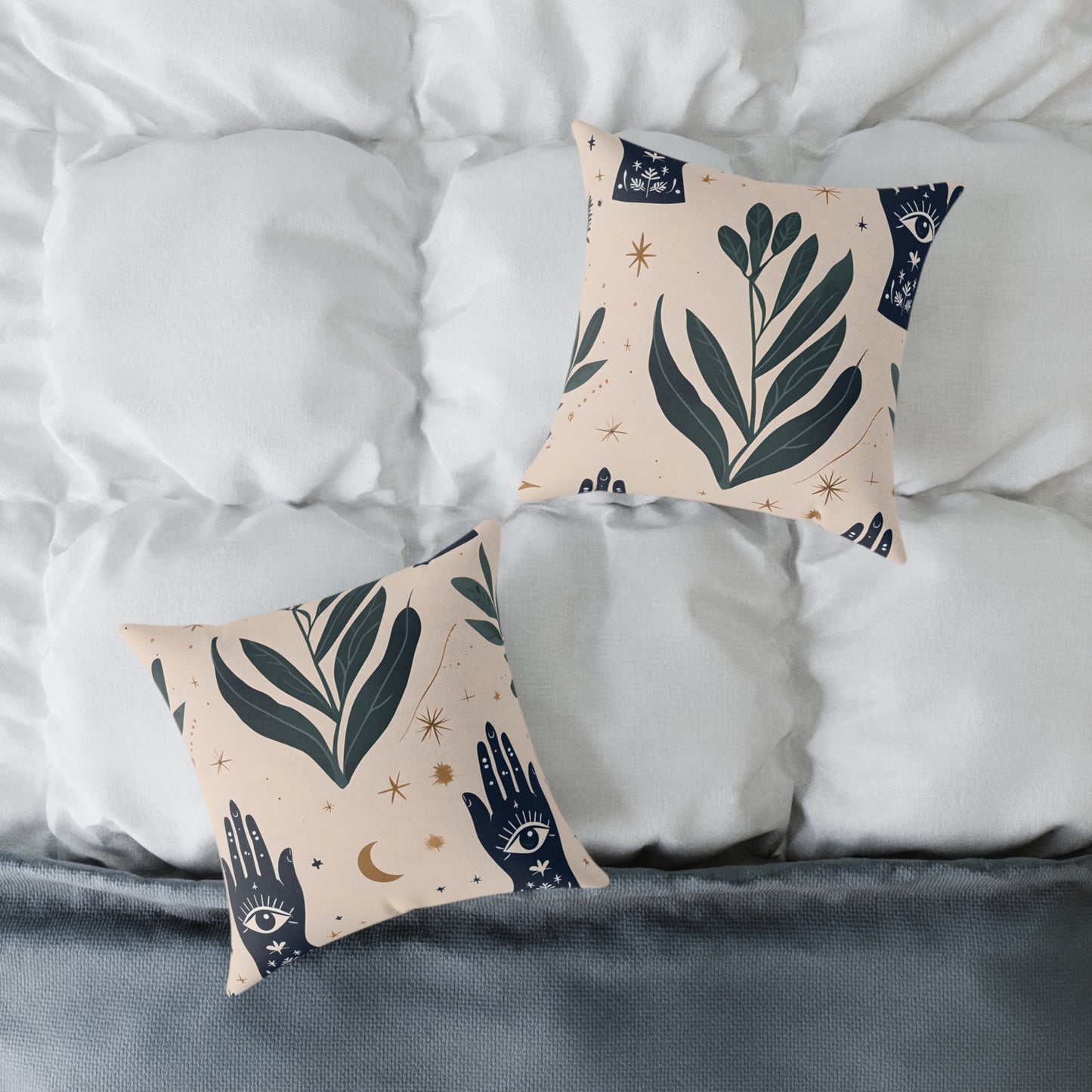Bohemian Square Pillow, Decorative Throw Pillow