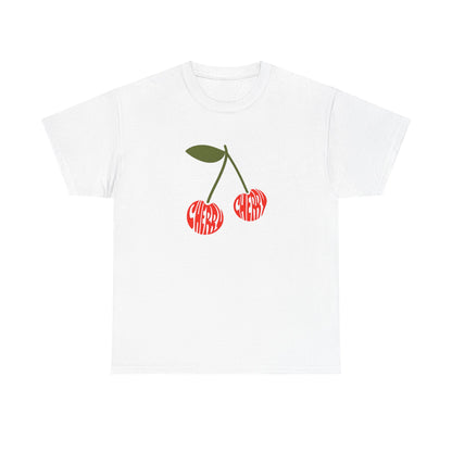 Cherry Print Unisex Tee, Cute Graphic