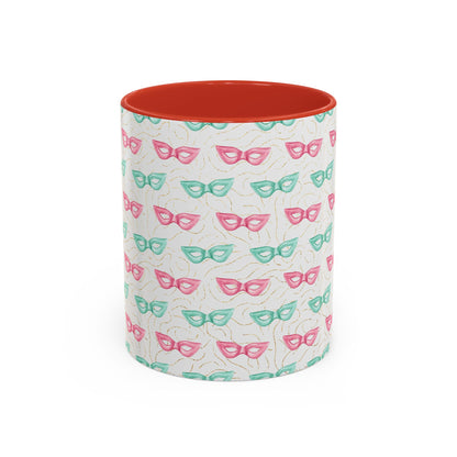 Colorful Glasses Accent Coffee Mug