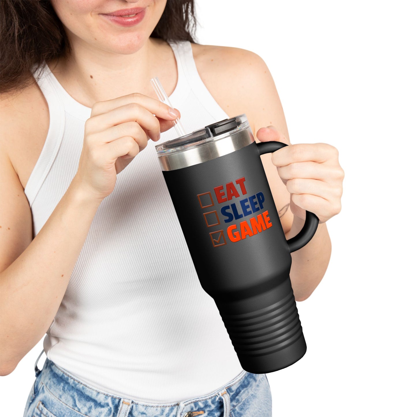 Insulated Travel Mug, 40oz - Eat Sleep Game