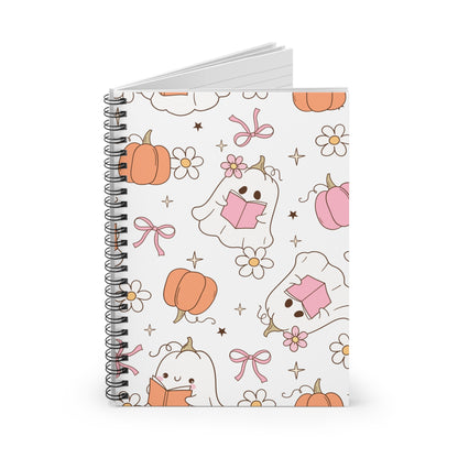 Cute Ghost Pumpkin Spiral Notebook