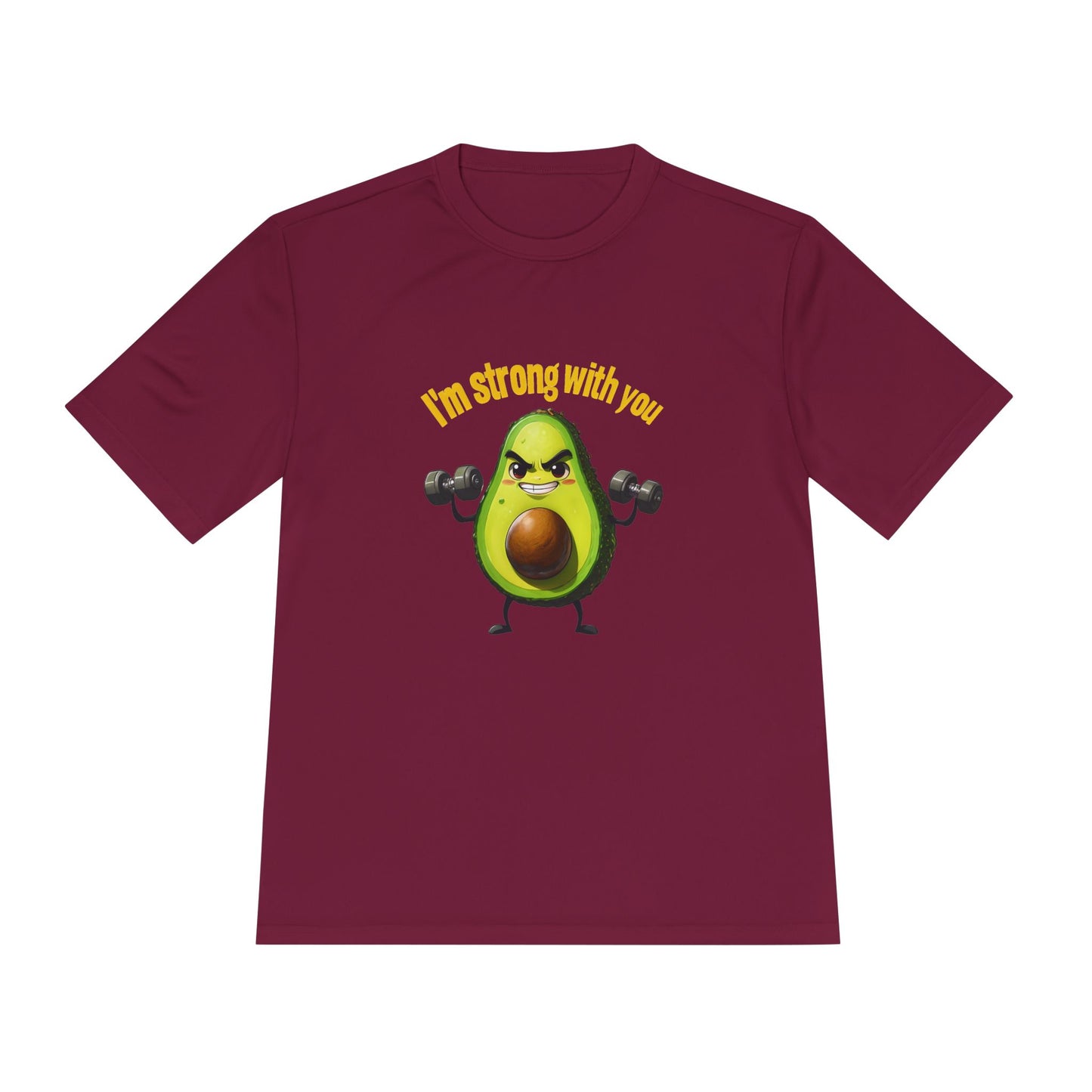 Strong Avocado Moisture Wicking Tee, Fitness Shirt