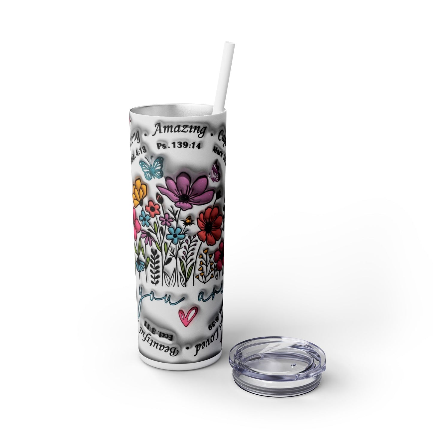 Colorful Inspirational Skinny Tumbler