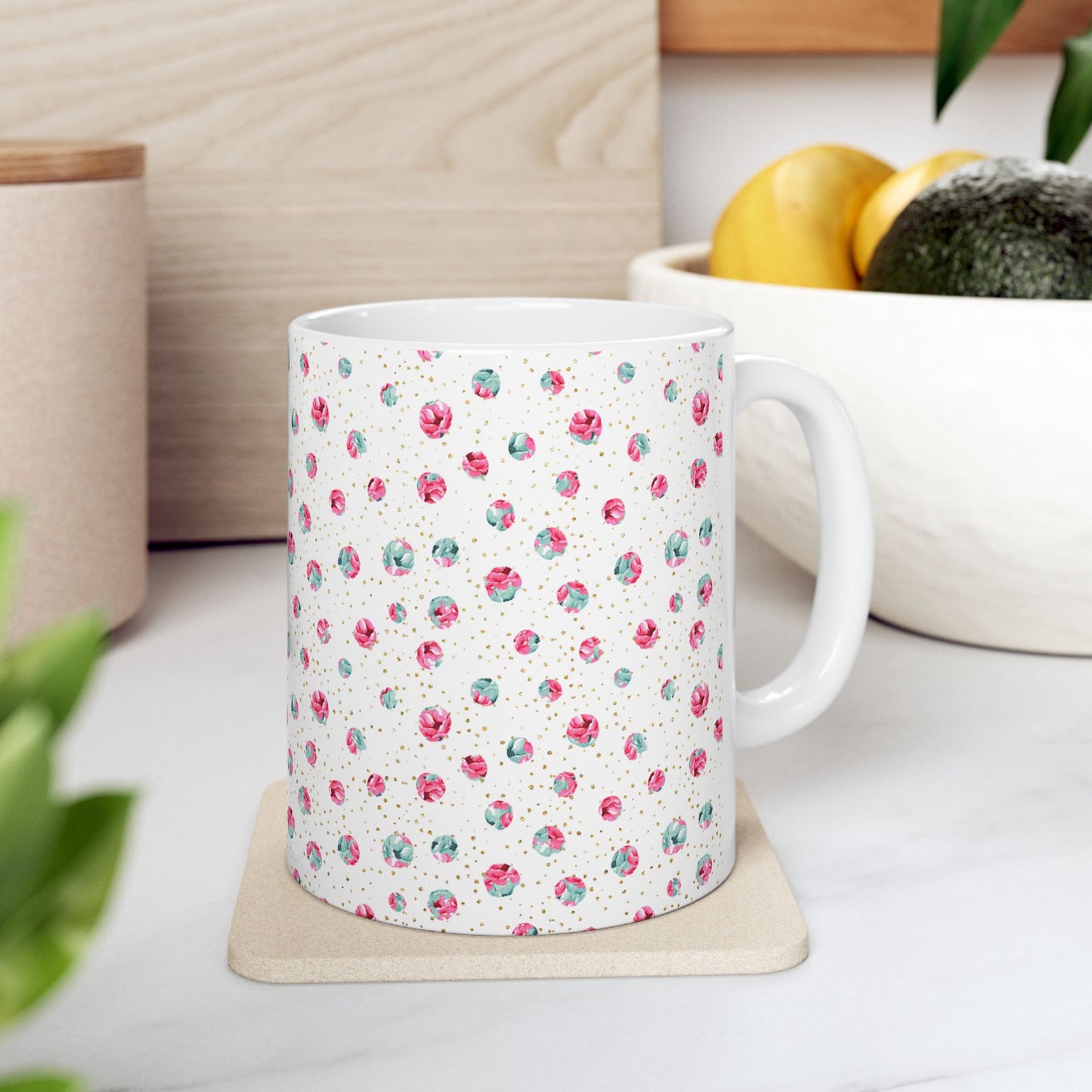Floral Pattern Ceramic Mug