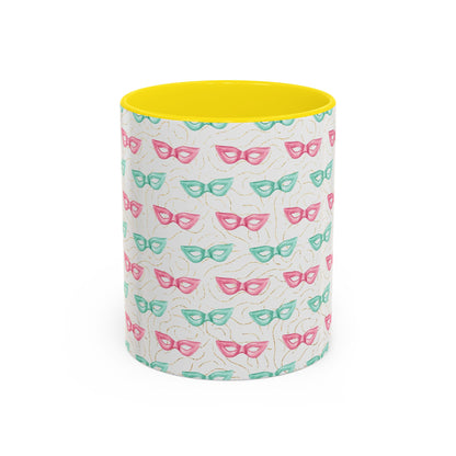 Colorful Glasses Accent Coffee Mug