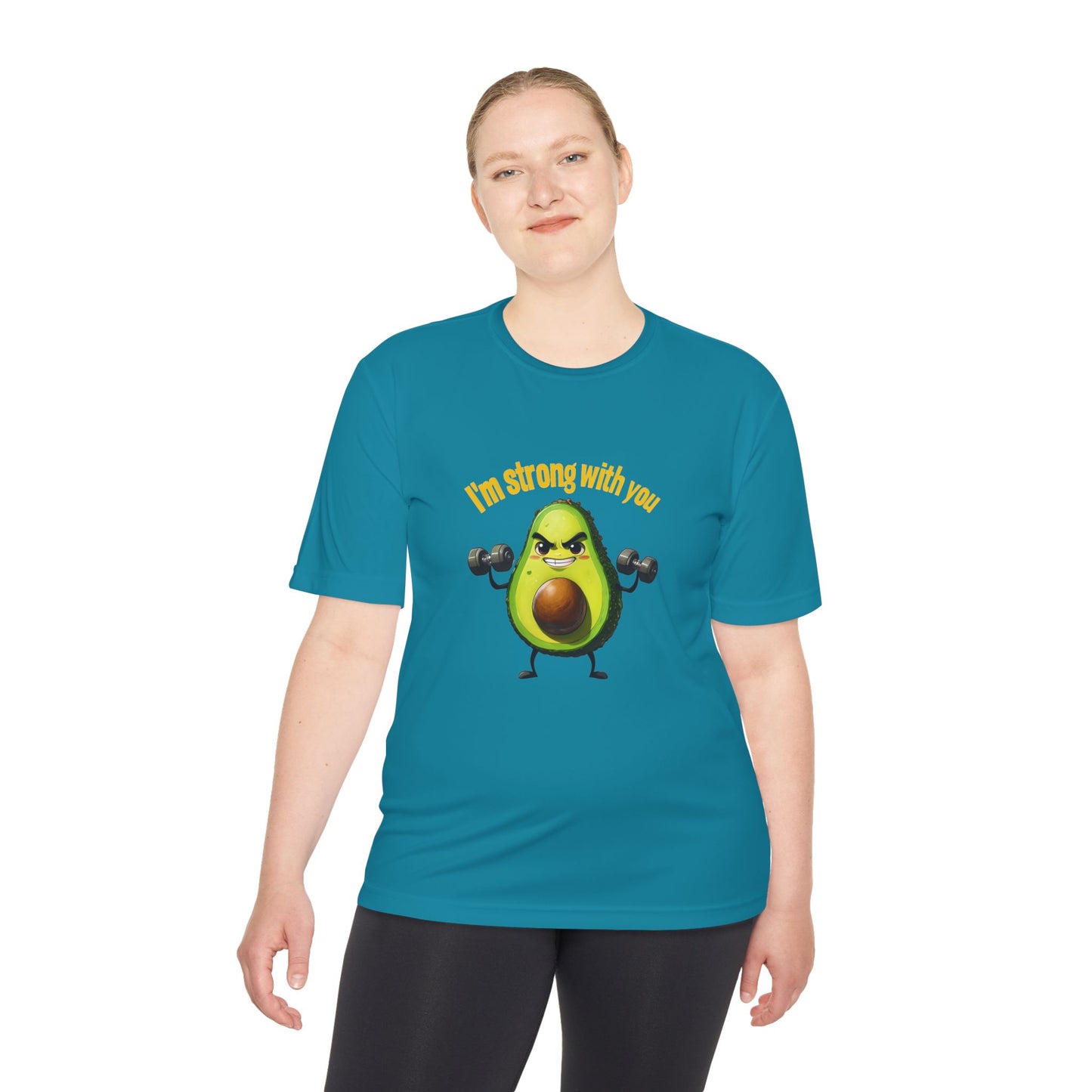 Strong Avocado Moisture Wicking Tee, Fitness Shirt