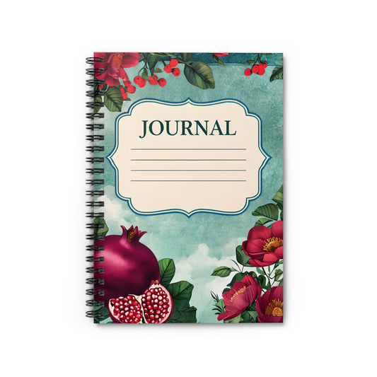 Floral Spiral Journal - Beautiful Ruled Notebook for Writing