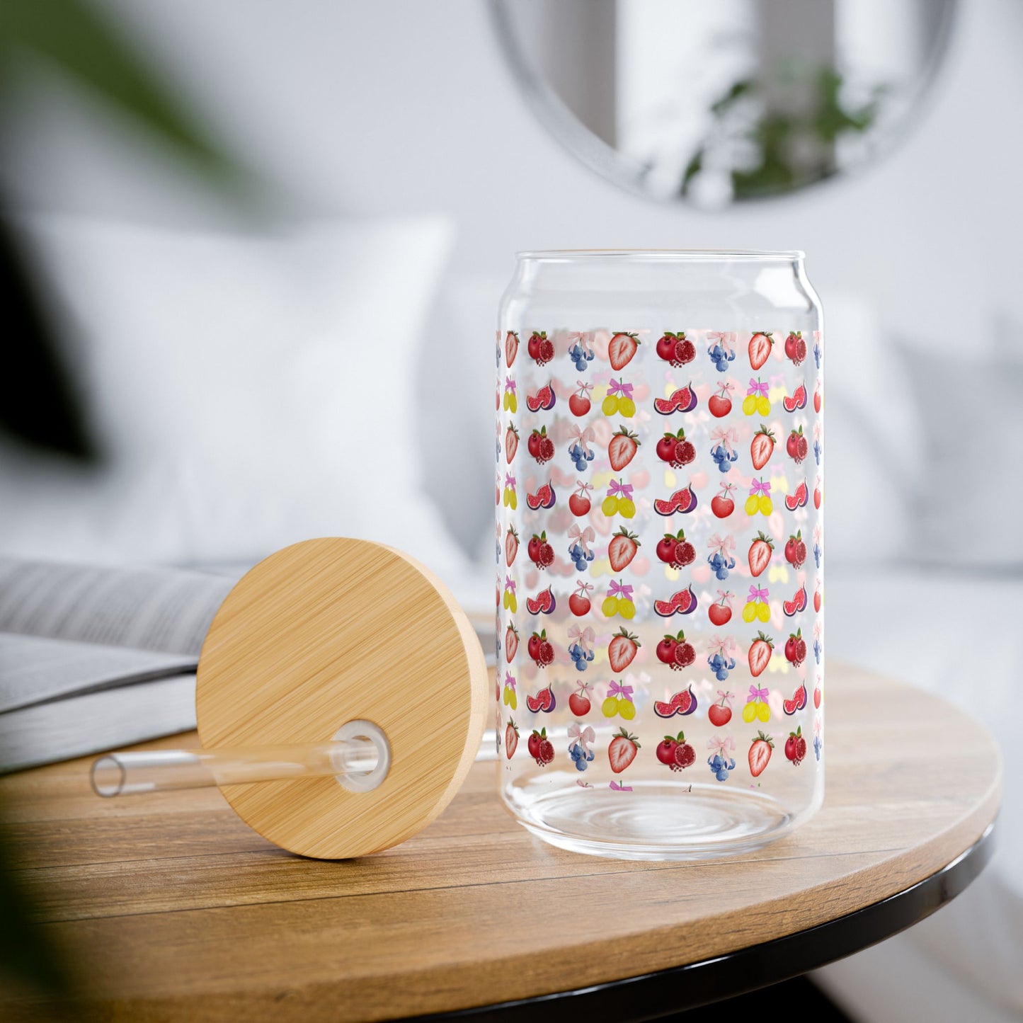 Colorful Fruit Sipper Glass