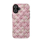 Pink Textured Phone Case with Pearls
