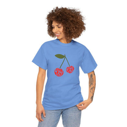 Cherry Print Unisex Tee, Cute Graphic