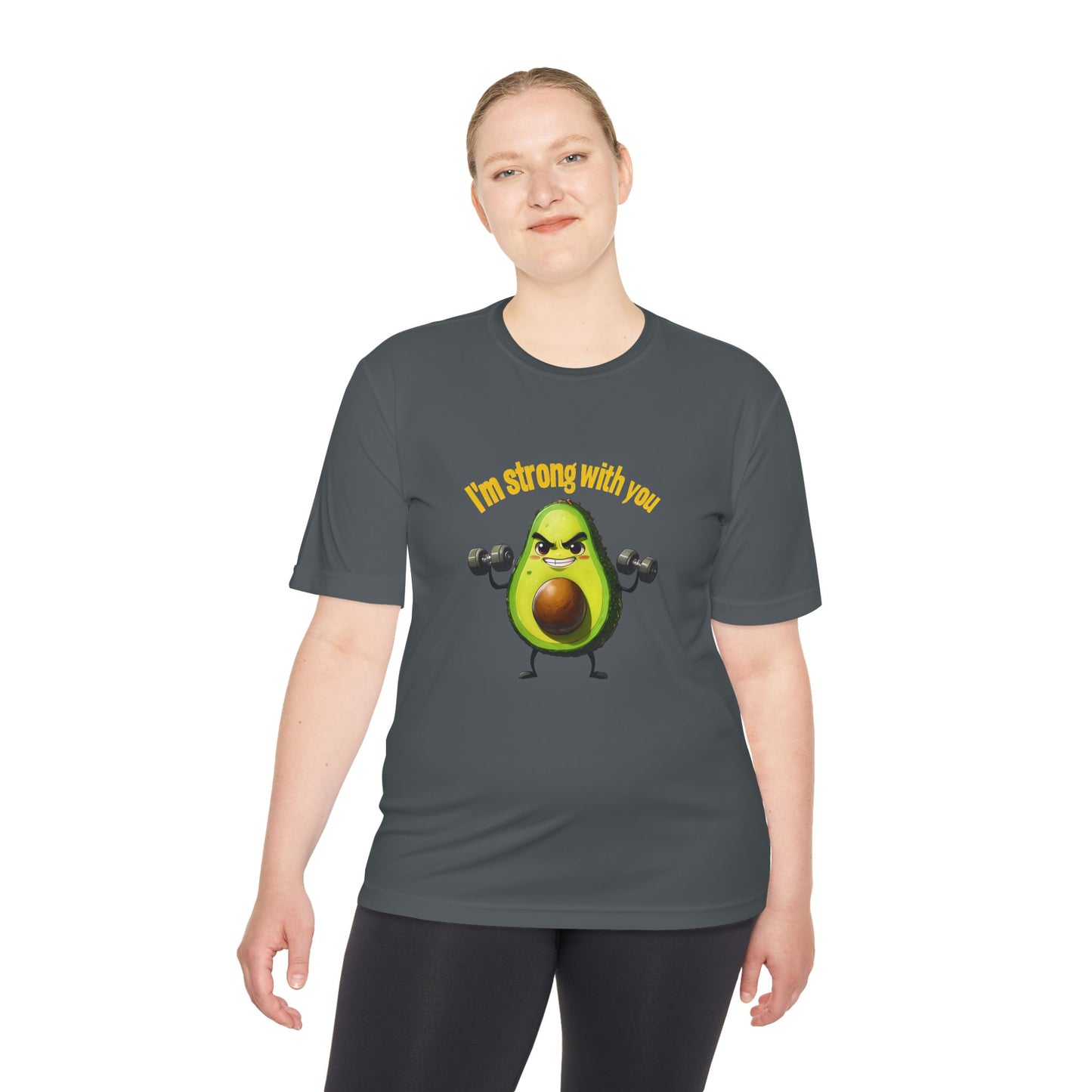 Strong Avocado Moisture Wicking Tee, Fitness Shirt