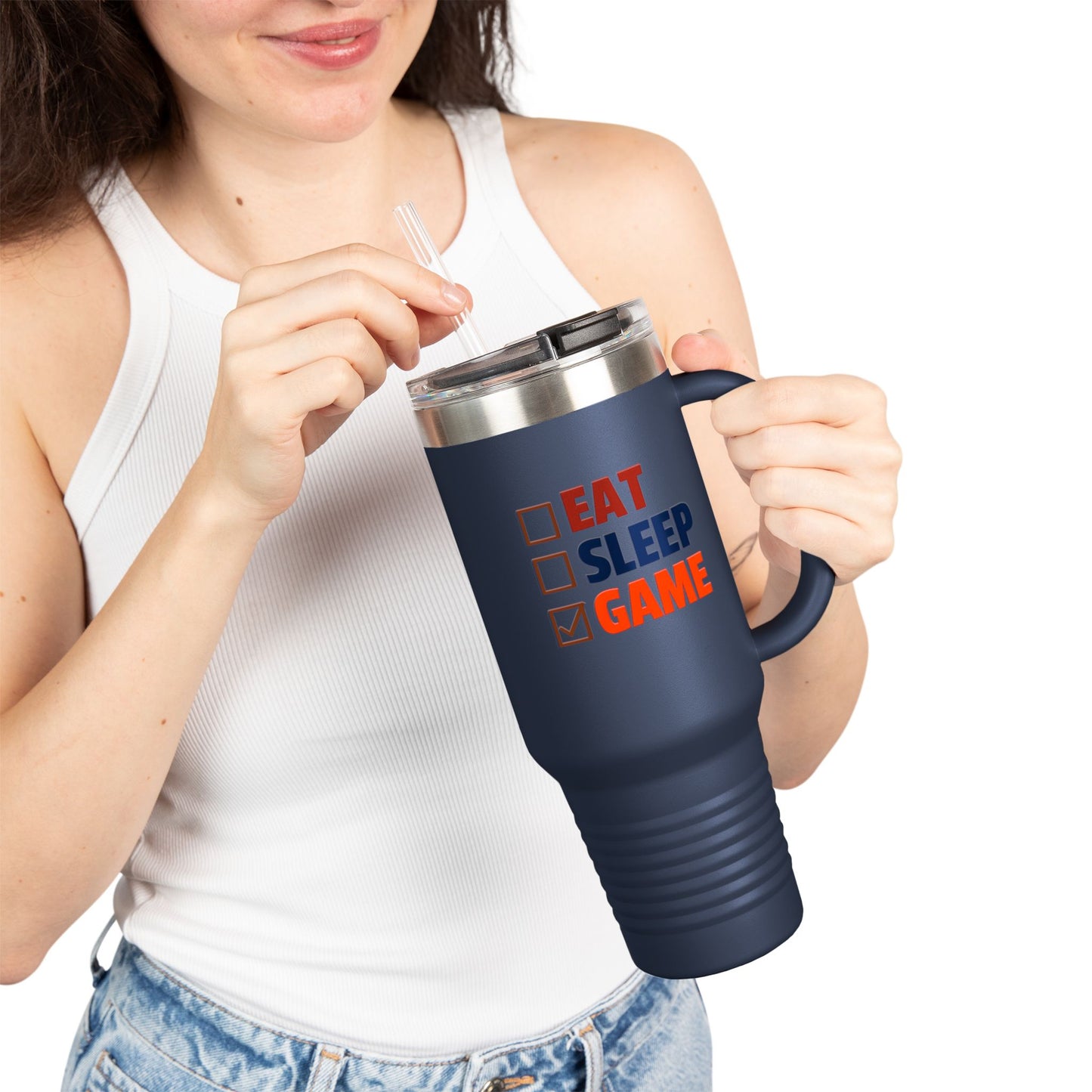 Insulated Travel Mug, 40oz - Eat Sleep Game