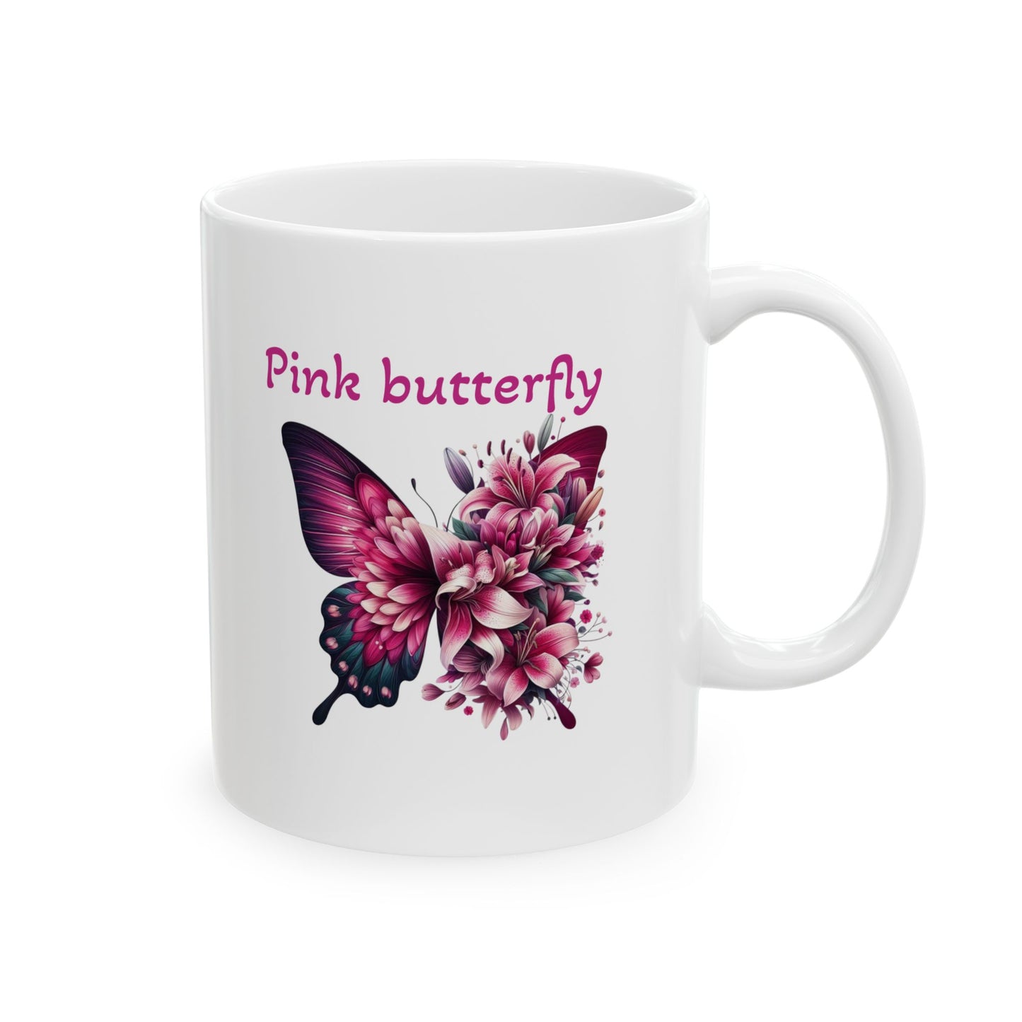 Pink Butterfly Ceramic Mug