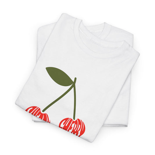 Cherry Print Unisex Tee, Cute Graphic