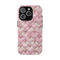 Pink Textured Phone Case with Pearls
