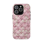 Pink Textured Phone Case with Pearls