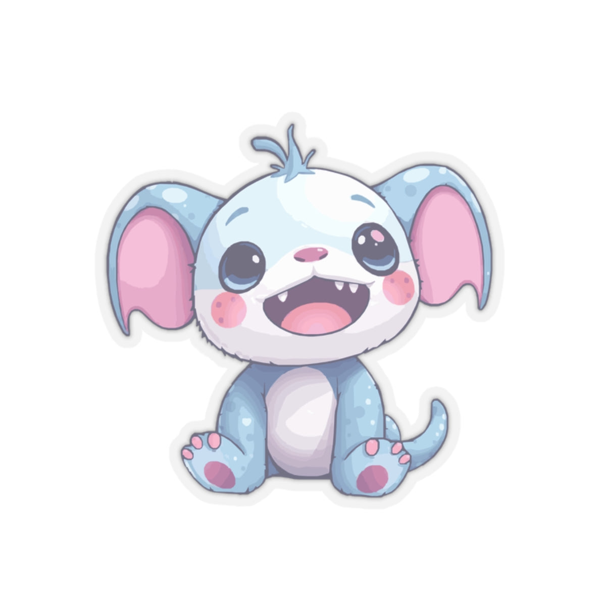 Cute Cartoon Elephant Kiss-Cut Stickers